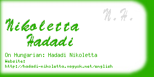 nikoletta hadadi business card